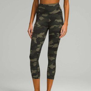 Lululemon Fast and Free High-Rise Crop 23" Heritage 365 Camo Medium Olive Multi